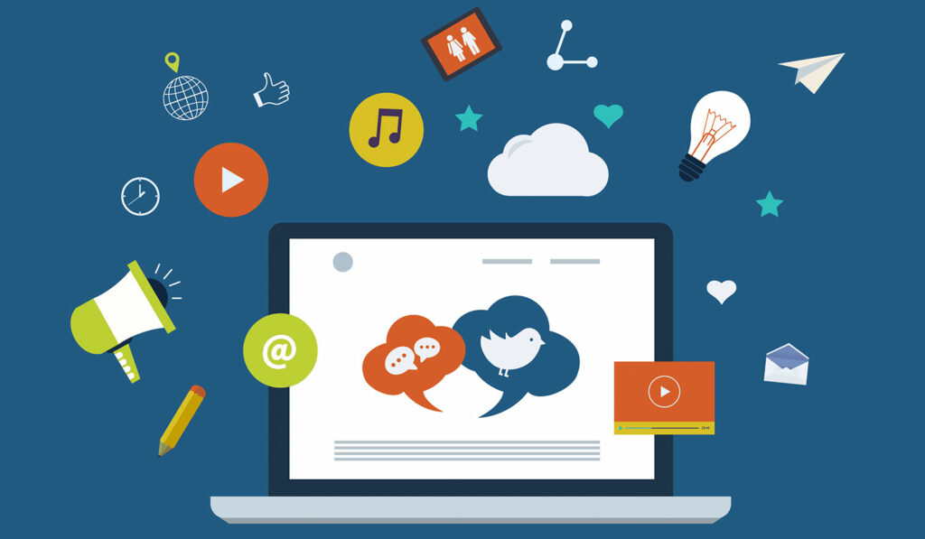 Computador ilustrando o marketing digital para escritórios de advocacia.